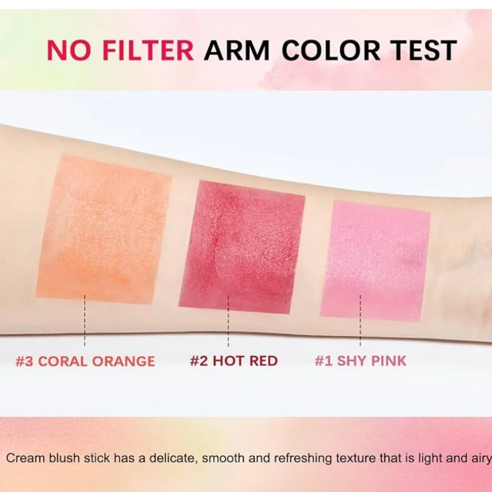 On The Glow Blush Stick Solid Moisturizer Stick for Eye Lips Cheek coral orange